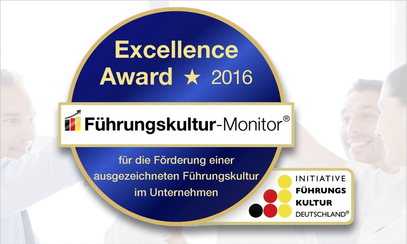 Der Führungskultur-Monitor Excellence Award 2016, für die Förderung einer ausgezeichneten Führungskultur im Unternehmen